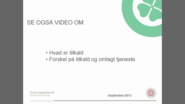 Tilkald for deltidsansatte